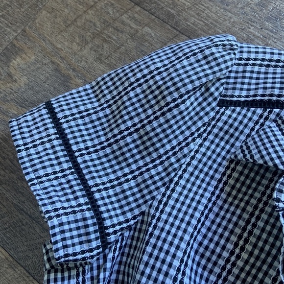 COURT & ROWE Gingham Midi Dress‎ Short Sleeves Black and White Picnic Check - Picture 11 of 14